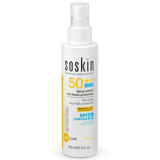 Солнцезащитный спрей Water resistant Low-Tox SPF50+ Sun Spray Very High Protection, 150 мл  | Soskin |
