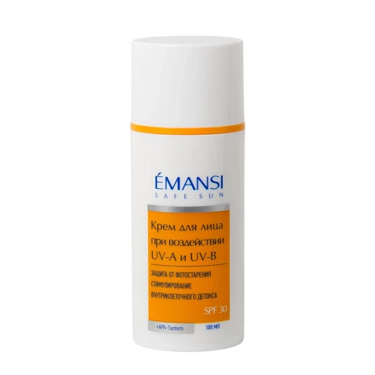 Крем для защиты кожи лица при воздействии УФА и УФВ SPF 30, 50 мл, 100 мл | Emansi |
